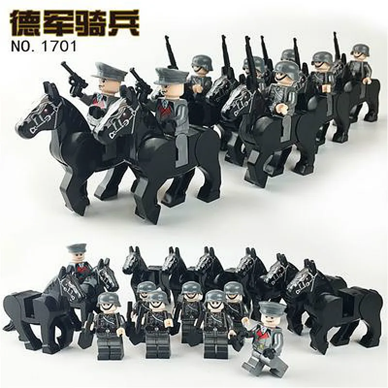 

Lolede Block Brick Diy Zoo Horseman Horse Series Big Particle Building Blocks Kids Baby Bath Toys Compatible with Duplo Gift