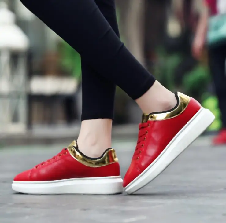 Женская Вулканизированная обувь, кроссовки, женская красная Баскетбольная обувь на шнуровке, дышащая повседневная обувь на плоской подошве