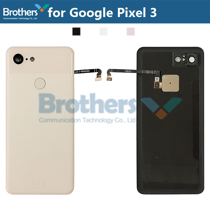 Battery Housing for Google Pixel 3 Back Cover with Camera Lens Glass Fingerprint Flex Cable Door Rear Replacement | Мобильные