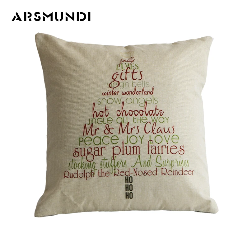 

Christmas Smple Home Use Cushion Cover Woven Square Vintage Jacquard Linen for Pillow Coversofa Living Room car