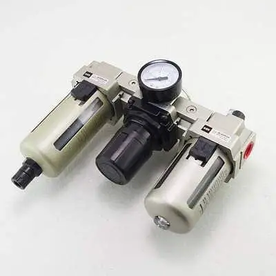 

1/2" BSPT Air Pressure Filter Regulator Lubricator FRL 4000L/Min Auto Drain