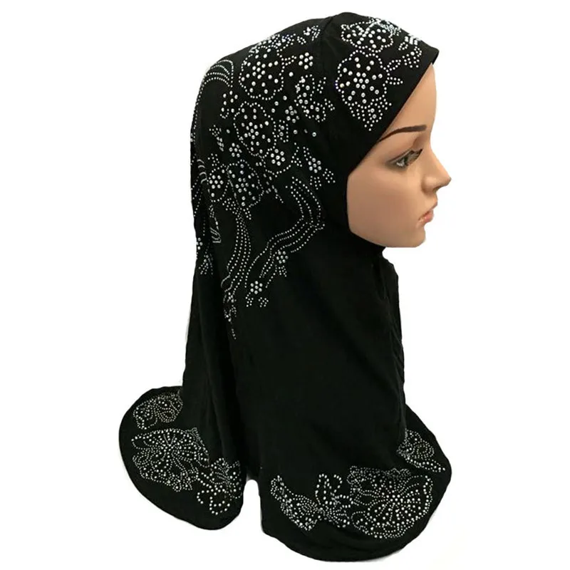 Роскошный Мусульманский Исламский хиджаб шарф женщина Amira Кепка модные красивые Стразы готовы носить