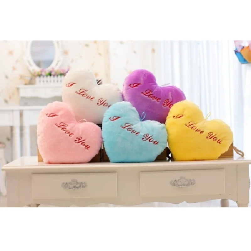 

Colorful LED Night Flash Light Led Light Pillow For Kids Valentine's Day Gift Led Light Cushion Kids Toy With Musical Plug KF441