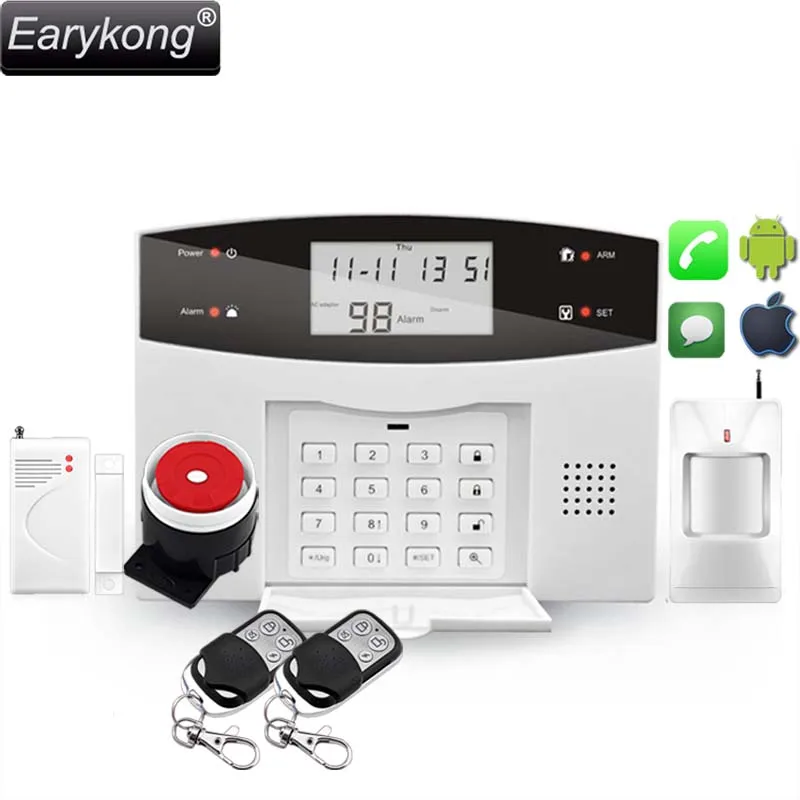

English/Russian/Spanish/French/Portuguese GSM Alarm System Voice Menu Guide, With Keyboard, Easy To Use, Protect your house,