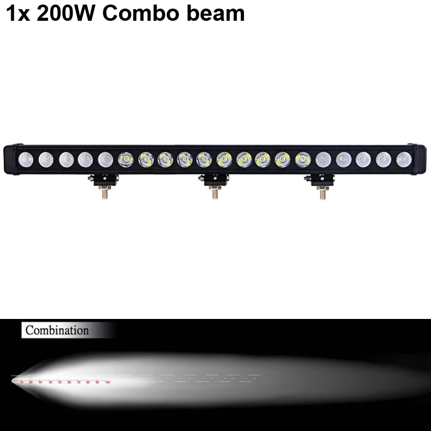 XuanBa 10 Вт/шт. светодиодный светильник-бар автомобильный внешний светильник 12 в светодиодный бар внедорожный 4x4 внедорожник ATV Грузовик трактор Точечный светильник светодиодный рабочий светильник для вождения s - Цвет: 200W Combo Beam