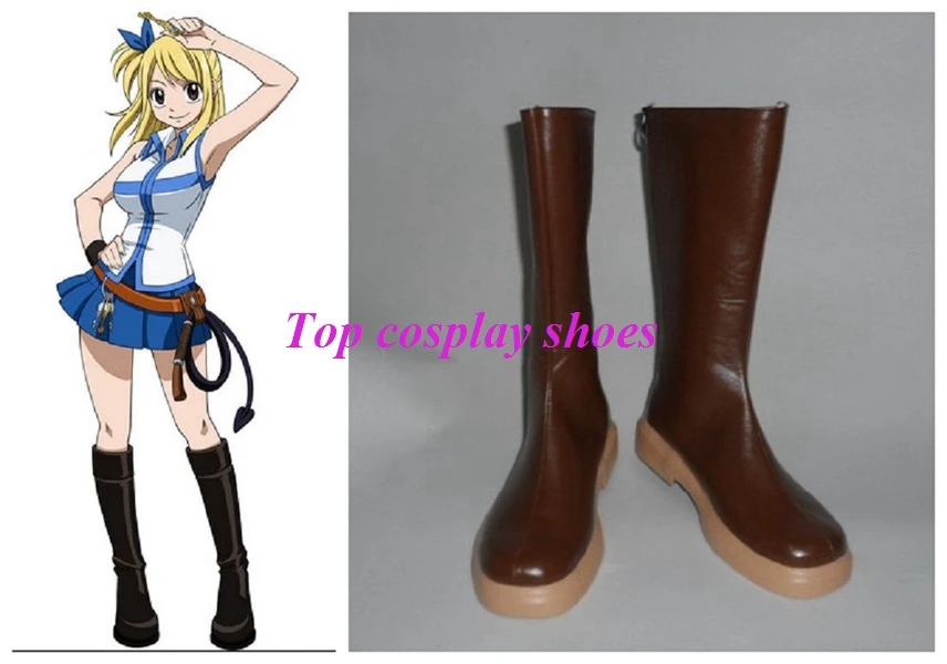 Fairy Tail Lucy Cosplay Costume Bottes Boot Chaussures Chaussures Nouveau Venu 386 Hand Made Custom Made Aliexpress