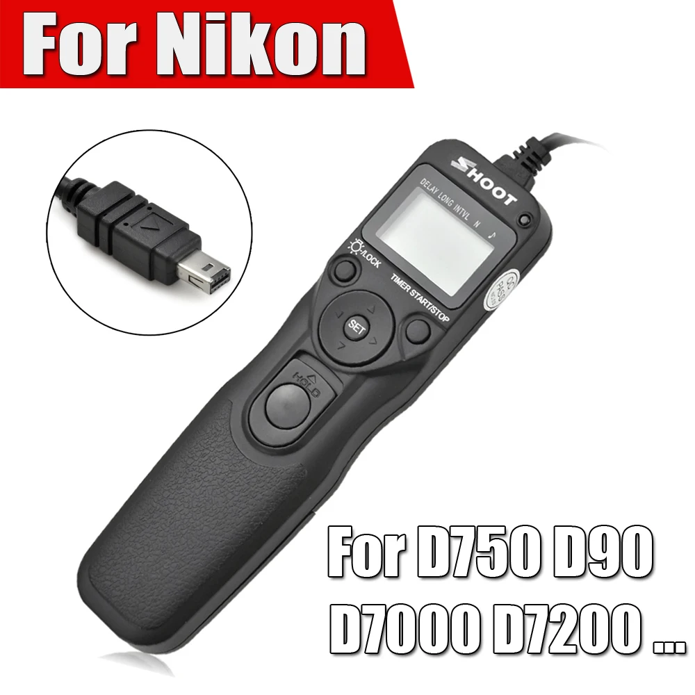 N3 Cable to Nikon D90 D600 D610 D750 D7000 D3200 D7100 D7200 D7500 D5600 D5500 D5300 D5200 D5100 D5000 D3100 D3000 Camera Runshuangyu LCD Timer Remote Shutter Release Cord 