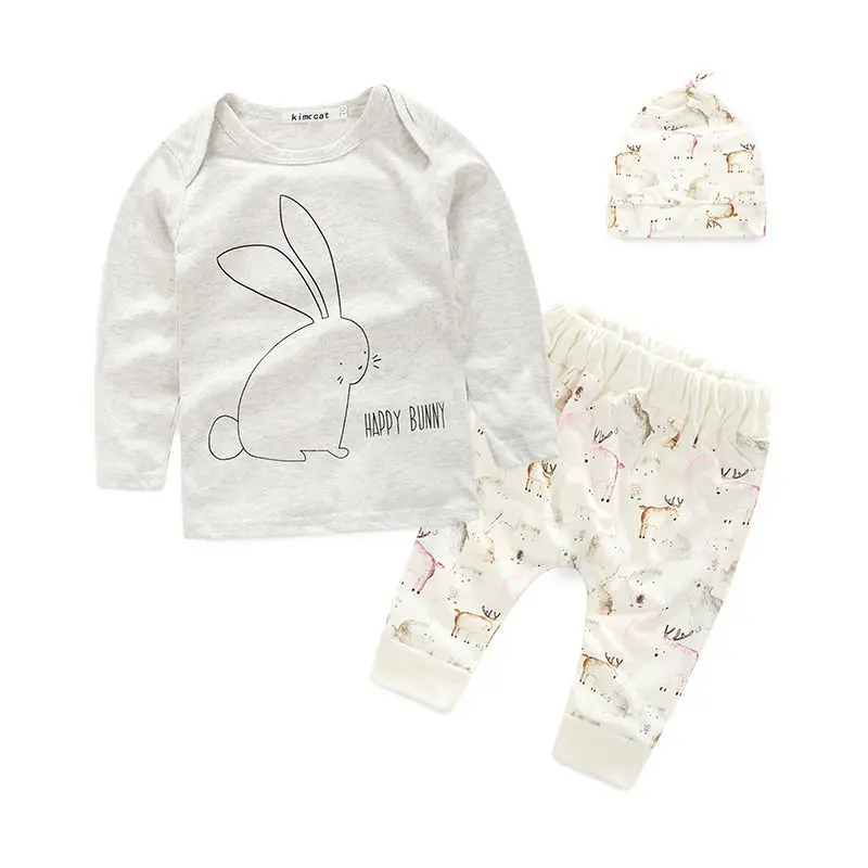 Комплект из 3 предметов футболка с длинным рукавом + штаны шапка|girl newborn|newborn pant