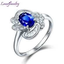 Loving Real 14K White Gold Natural Tanzanite Ring Luxury Baguette Diamond Christmas Fine Jewelry Halloween Day