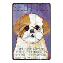 [Kelly66] Собаки Ши-тцу металлический знак Олово плакат Home Decor бар Wall Art Живопись 20*30 см Размеры y-2127