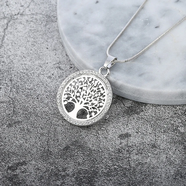 Crystal Tree of Life Round Small Pendant