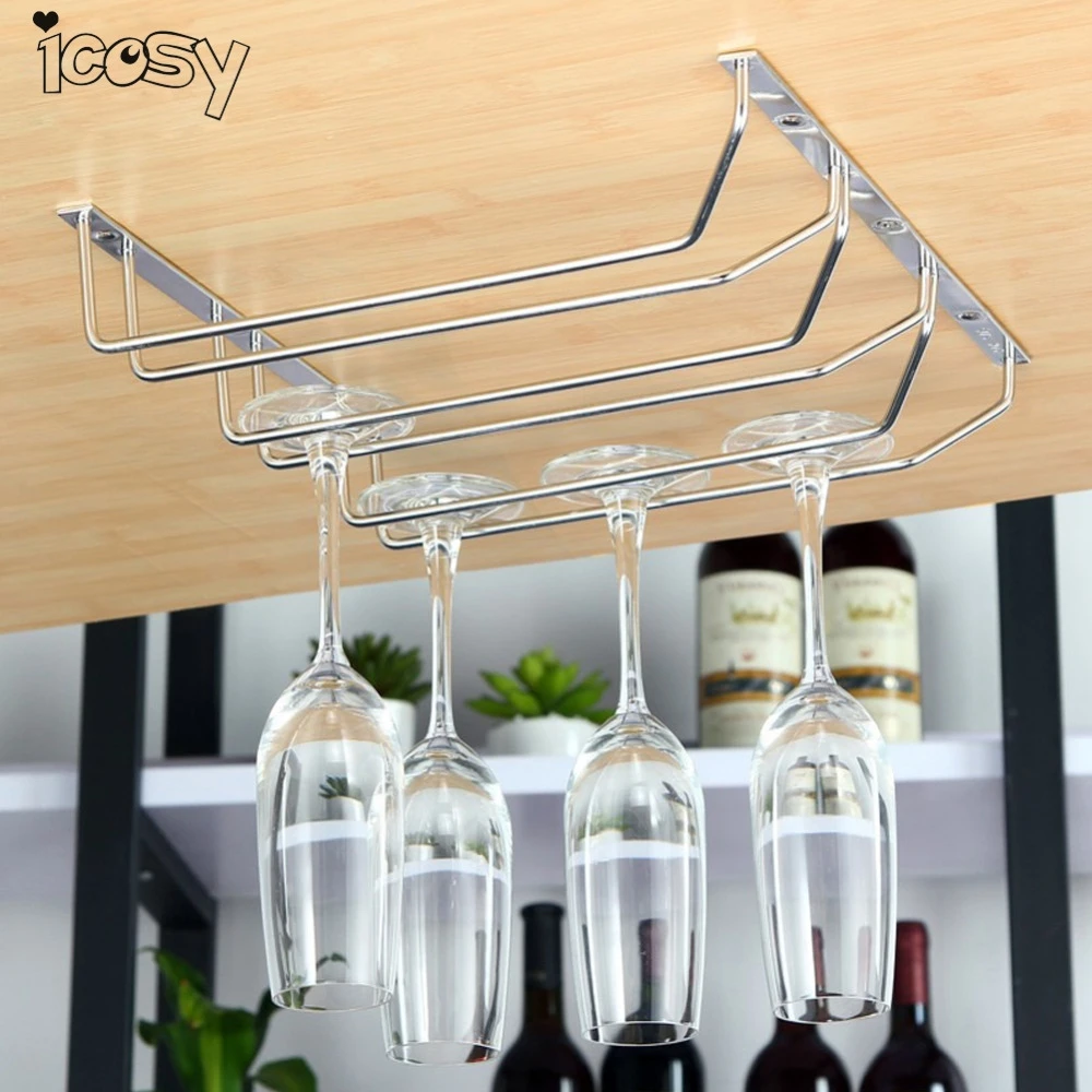 Küche Weinglashalter Rack Hanger Stemware Regal Lagerschrank Bar 2 Row