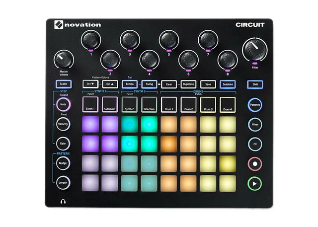 Novation Circuit Groove Box Synthesizer MIDI controller drum machine электронная музыка хиты подушечки DJ stage