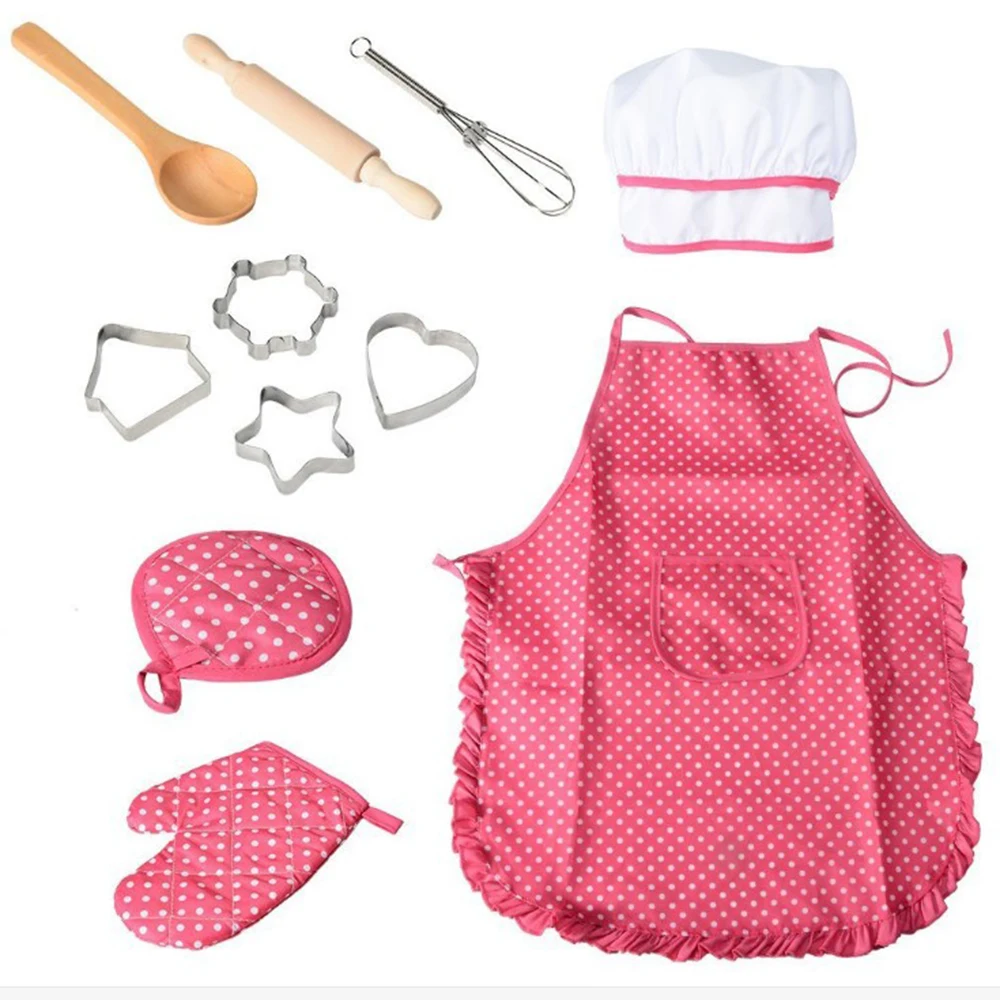 

11pcs/set Chef Cooking Bake Tool Funny Mold Set Including Chef Hat Apron Gloves Cookies Cutters For Birthday Children's Day
