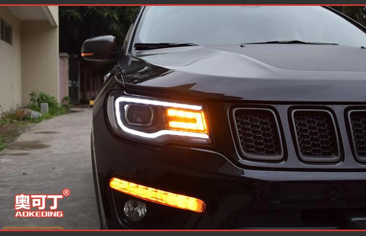 AKD Car Styling Head Lamp for Jeep Compass Headlights- New Compass LED Headlight LED DRL Hid Bi Xenon Auto Accessories