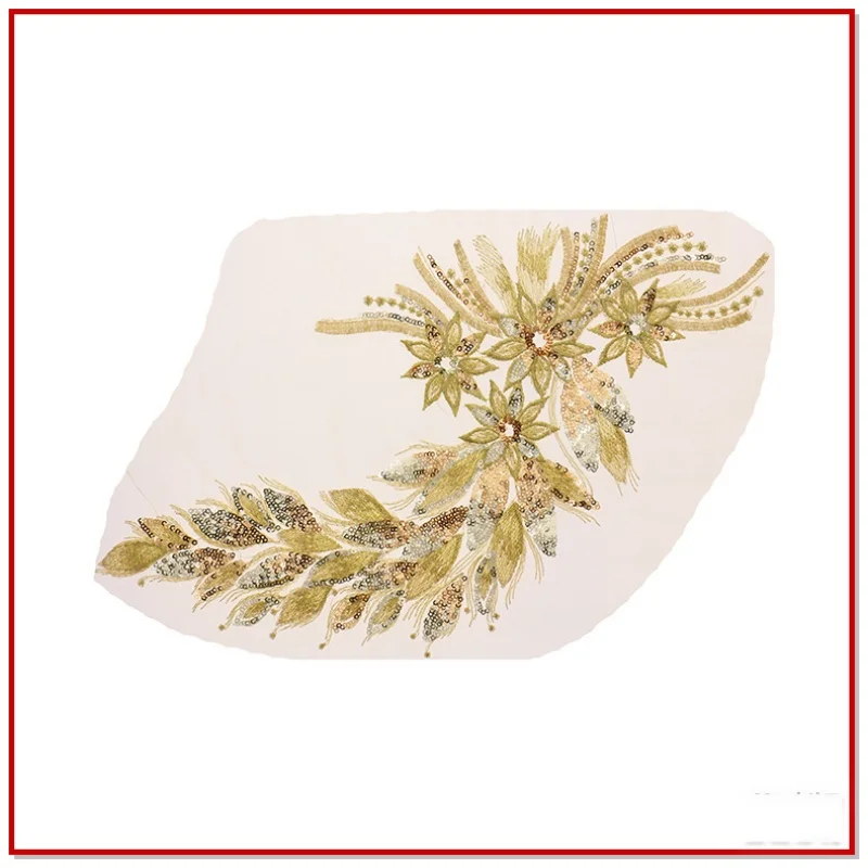 

Wholesale 20pcs 39*24.5CM Embroidered Sewing On Patch Exquisite voile Patch For Clothes Sewing Fabric Applique Supplies YI68