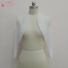 Настоящая фотография Тюль с длинным рукавом богемный Свадебный Болеро элегантная белая цвета слоновой кости свадебные куртки для невесты DQG649