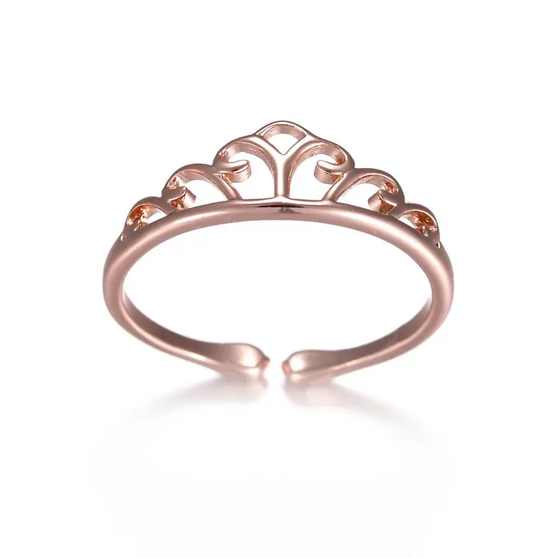 

Fashion Vintage Silver Rose Gold Hollow Crown Rings Adjustable Rings For Women Party Wedding Ring Jewelry