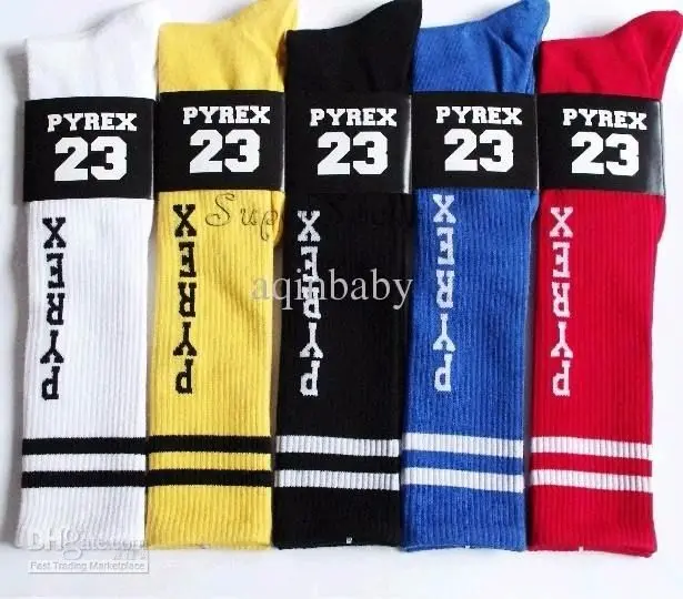 Одна пара PYREX Длинные Скейтборд хлопковые носки унисекс 23 PYREX хип-хоп носки