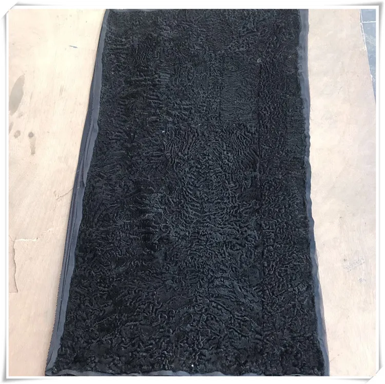 Черный кудрявый натуральный каракуль овечий мех шкуры для украшения дома подушка/ковер