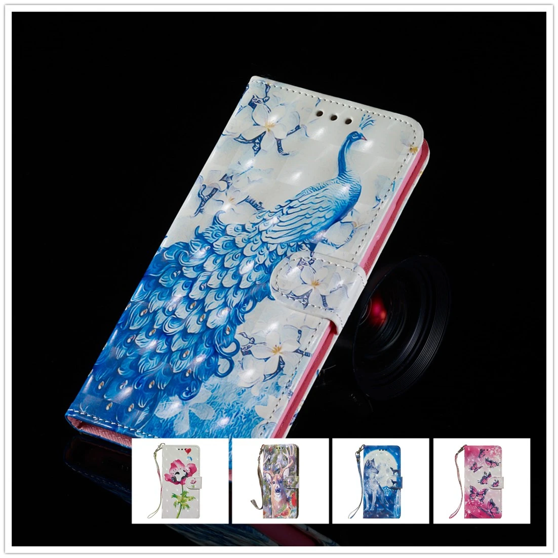 

p20 lite For Huawei P20 Pro Painted Leather Wallet Whit Card Huawei P20 Lite Nova 3E Animal Painting Mobile Holster Standr Case