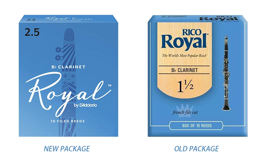 RICO Royal Bb трости для кларнета, сила#1,5#2,0#2,5#3,0, 10-pack синяя коробка из 10 с подарком