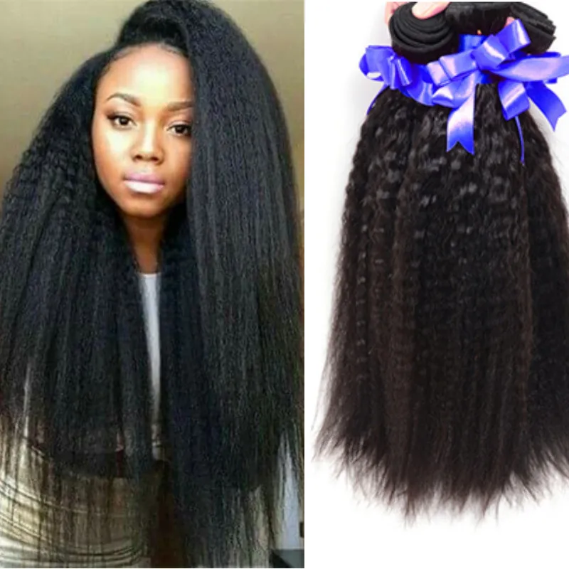 Brazilian Virgin Hair Kinky Straight 3 Bundles Cheap Human 8A Grade Unprocessed Soft Free Shipping |