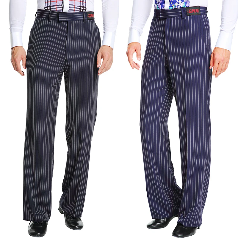 

Latin Dance Pants Men Stripe Trousers Cha Modern Tango Rumba Ballroom Competition Dancing Clothes Latin Dancewear Male DN2862