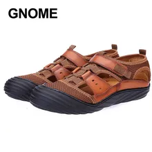 GNOME/Новые Летние кожаные сандалии; Мужская обувь высокого качества; мужские пляжные сандалии в стиле ретро; мужские шлепанцы; Sandalias Hombre