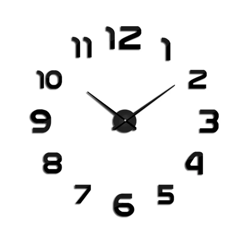 

Big 3d Diy Wall Clock Modern Design Mirror Stickers Large Wall Clocks Horloge Home Decoration Living Room Quartz Free Shipping