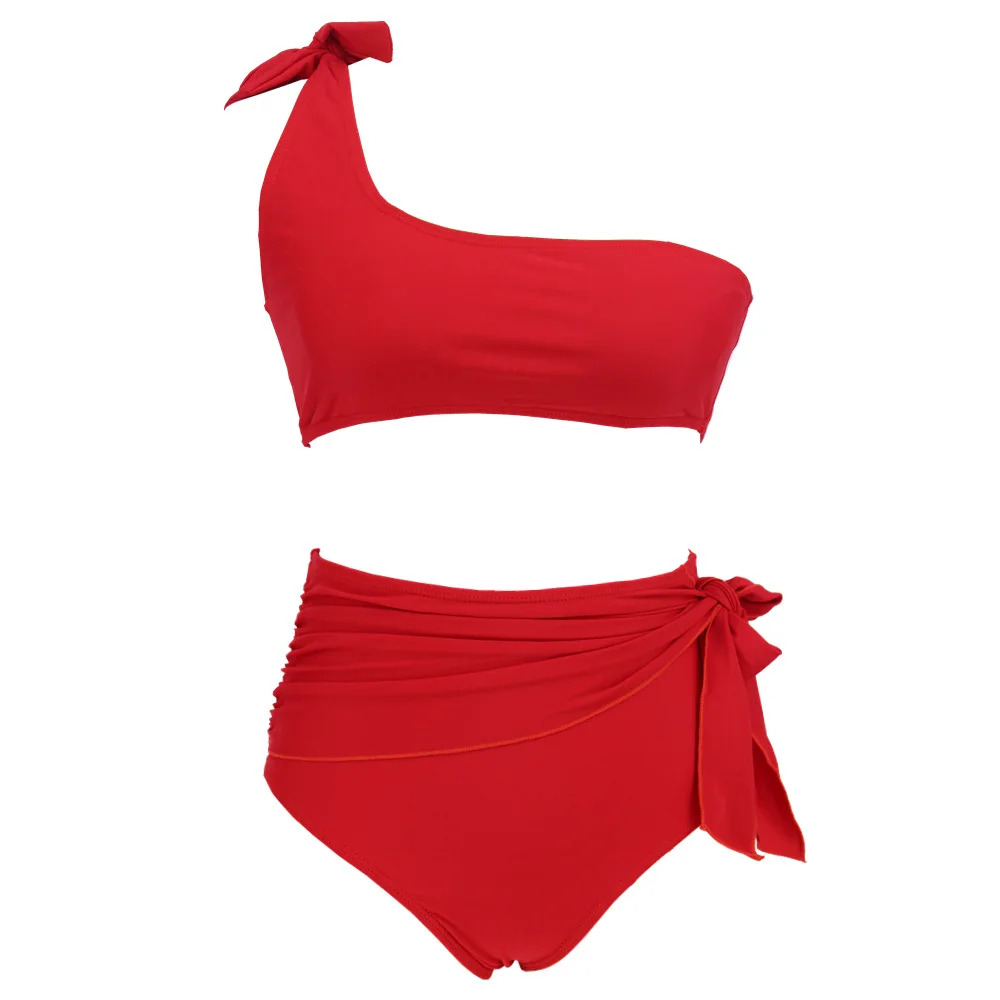 Красный бикини с высокой талией, нейлоновый купальник, женский черный купальник, черный купальный костюм, женская одежда
