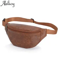 Aelicy винтажная нейтральная кожаная сумка-мессенджер на молнии, спортивная сумка на груди, Высококачественная однотонная сумка, простая