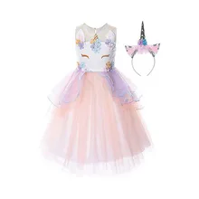 Tiange/Детские костюм единорога для девочек, пышное детское платье для маленьких девочек, платье принцессы для вечерние костюмированной вечеринки, свадебные платья, детская одежда