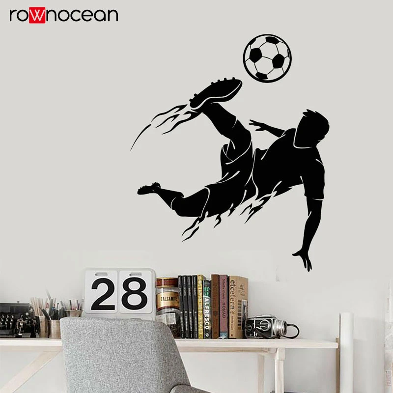 Soccer Decal Custom Soccer Wall Decal Soccer Player Decal Boys Room Decal Boys Room Decor Game Room Decor Sports Decal Soccer
