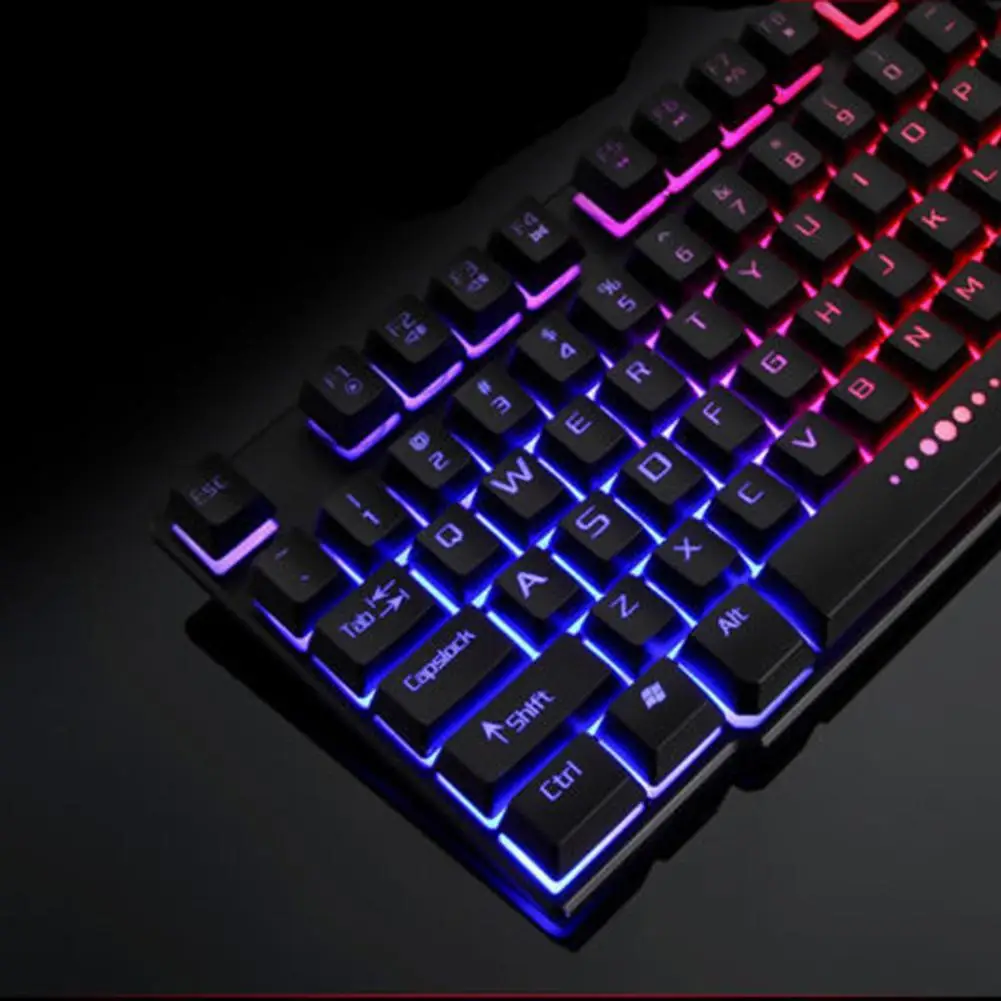 

Colorful Rainbow LED Illuminated Backlight USB Wired Desktop Gaming Keyboard