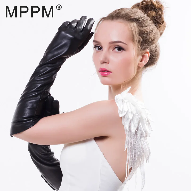MPPM Модные Новые 2018 вечерние длинные перчатки из натуральной кожи для вечеринки в