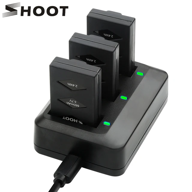 US $15.74 SHOOT 3Pcs 3.7V 660mAh Mini Drone Battery with Three USB Charger for Parrot Jumping Sumo Swing Mamb