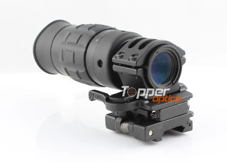 Tactical Zooming 1.5 5X Magnified Optics Magnifier Scope with Flip to