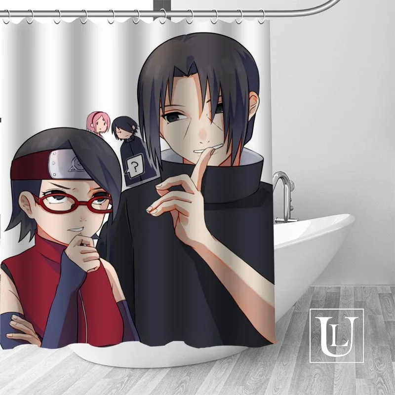 

naruto Shower curtain Multi size Shower curtain includes 12 Plastic Hooks Antibacterial Easy to Hang Shower curtain