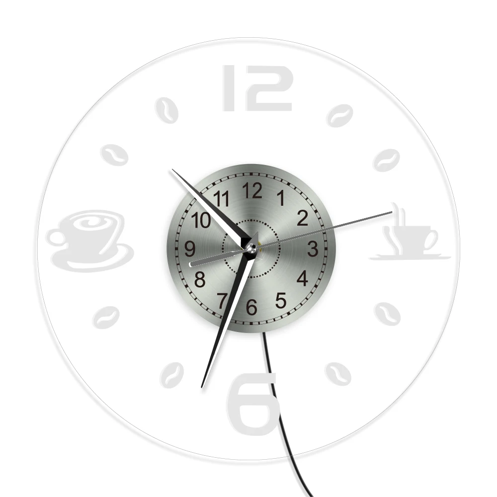 US $30.60 Coffee Vintage Design Illuminated Wall Clock Coffee Bean Led Lighting Business Neon Sign Cafe Kitchen Wall Art Coffee Bar Decor
