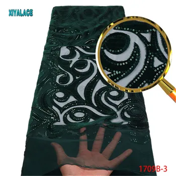 

Latest African Lace Fabric 2018 Velvet Lace Fabric High Quality Nigerian Sequins Embroidery French Lace Fabric Wedding PGC1709B
