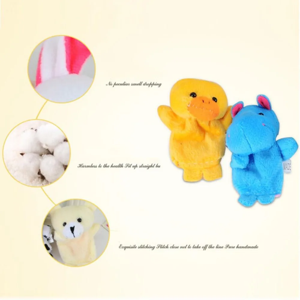 The parent-child game props teaching props double cloth dolls  Animal Finger Puppet to appease the toys10pcs 