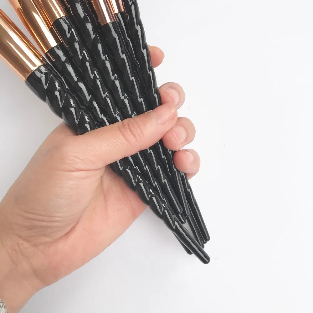 Набор кистей для макияжа розовое золото/черный единорог|cosmetic brush set|brush setmakeup brushes