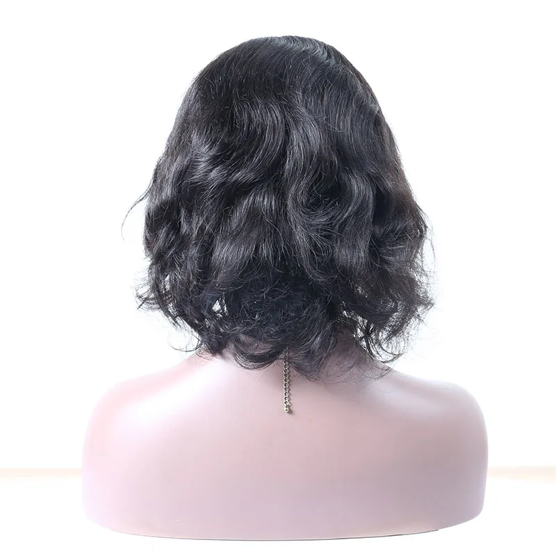 120% плотность волна full lace человеческих волос Парики Cap 8 &quotNatural Цвет Бесплатная