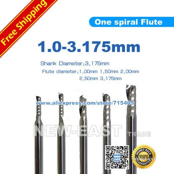 Fast delivery 1lot 1.0mm 1.5mm 2.0mm 2.5mm 3.175mm One spiral Flute Milling Cutter CNC Mill Engraving Tools Wood #AW2ESd123 Fast delivery 1lot 1.0mm 1.5mm 2.0mm 2.5mm 3.175mm One spiral Flute Milling Cutter CNC Mill Engraving Tools Wood #AW2ESd123