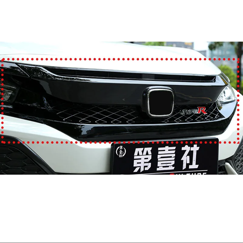 Автомобильная гоночная решетка для Honda Civic Grill 10TH- type R Sport черная решетка радиатора сотовый передний капот бампер