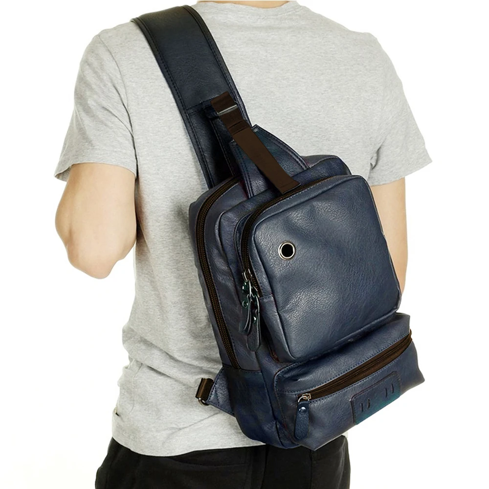 Zebella Brand Men's Shoulder Bag Vintage Men Crossbody Bag Men Chest Bags Casual Fashion PU Leather Men Messenger Bag Zebella Brand Men's Shoulder Bag Vintage Men Crossbody Bag Men Chest Bags Casual Fashion PU Leather Men Messenger Bag