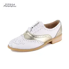 Женские туфли-оксфорды из натуральной кожи; дизайнерские винтажные туфли на плоской подошве с Bullock; женские кожаные туфли на плоской подошве с круглым носком; большие размеры