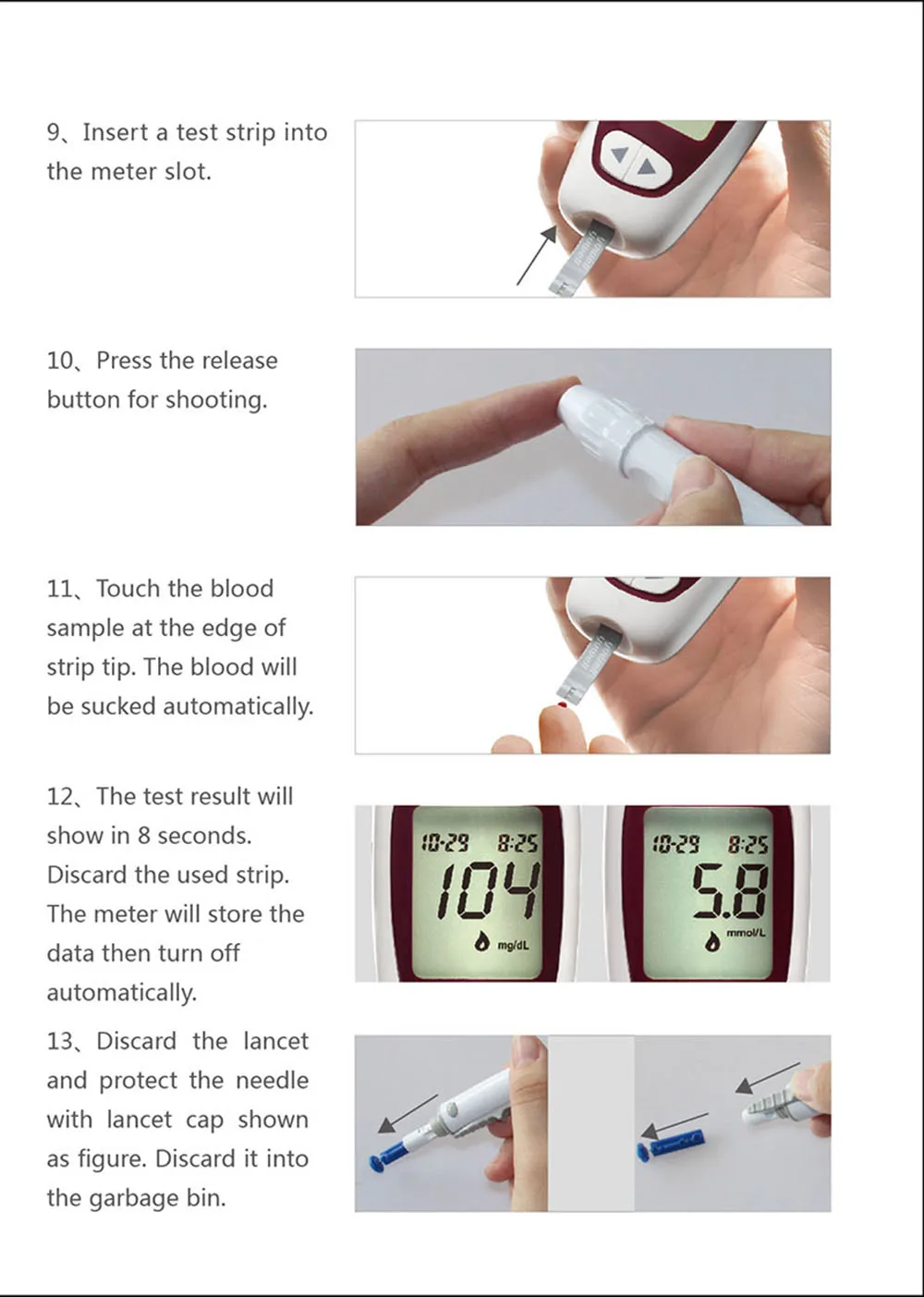 Глюкометр Yuwell 710, глюкометр для измерения уровня сахара в крови, глюкометр для измерения уровня сахара в крови, тест-полоски мг/дл