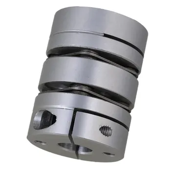 

Silver Dual Diaphragm Coupling Joint 6.35x10mm Bore Motor Shaft Aluminum Alloy